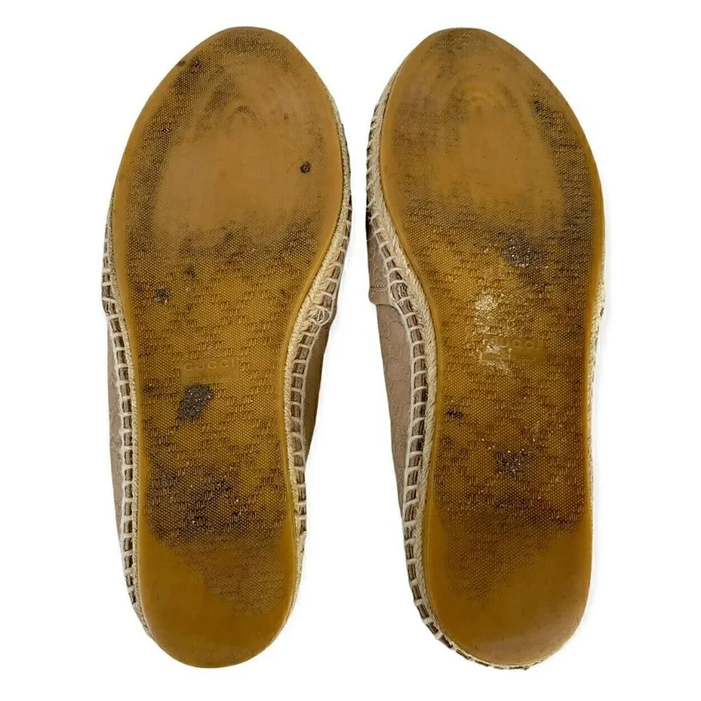 Gucci MicroGuccissima Leather Espadrilles Women's Eur Sz 39.5 US 9 Tan G…
